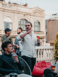 Fest og ølsmaking på takterrasse Barcelona